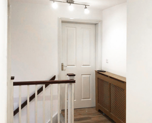 Painted Stairs and hallway.